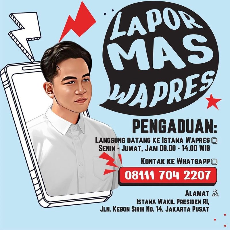 Wakil Presiden Gibran Rakabuming Raka Luncurkan Kanal Pengaduan Masyarakat Melalui WhatsApp: 0811 1704 2207 dan Kunjungan Langsung ke Istana Wapres