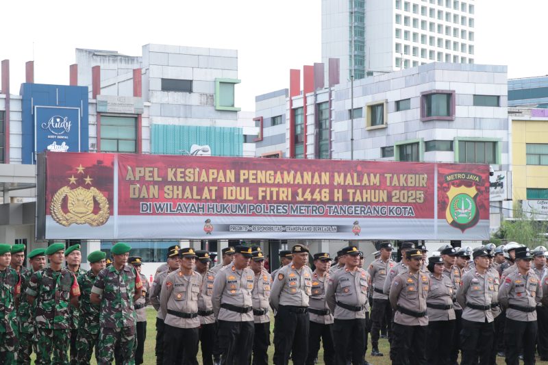 Polres Metro Tangerang Kota Kerahkan 518 Personel Gabungan Amankan Malam Takbir dan Shalat Ied