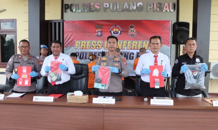 Polres Pulang Pisau Ungkap Hasil Operasi Pekat Telabang 2025: Tangkap Empat Tersangka, Amankan Barang Bukti Narkotika dan Kasus Kriminal