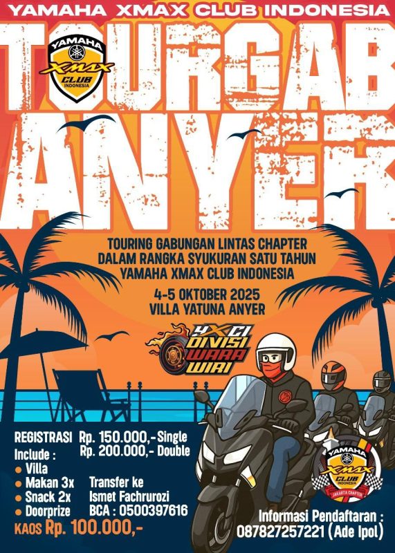Touring Anniversary YXCI Jakarta Chapter ke Anyer, Ajang Silaturahmi, Soliditas, dan Kebersamaan Komunitas Motor