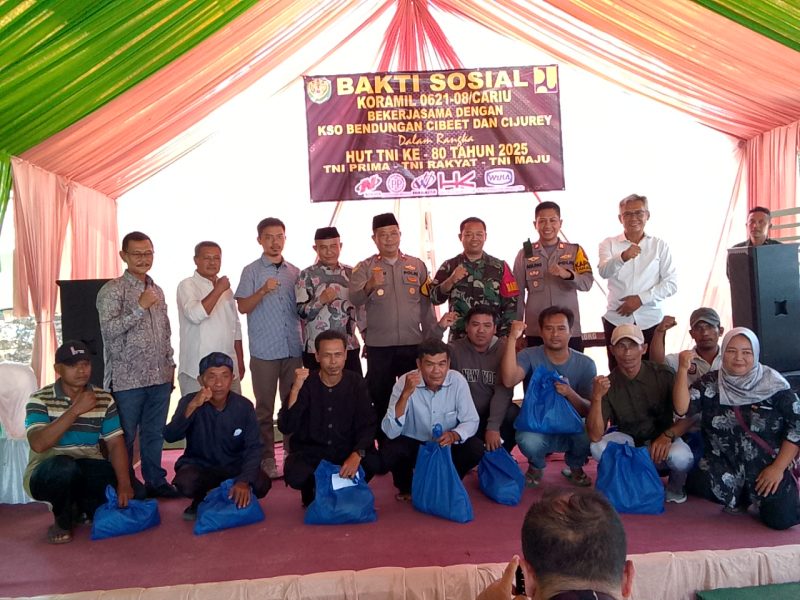 HUT TNI Ke- 80 Tahun 2025 Koramil 0621 – 08 Cariu Tanjungsari Adakan Bakti Sosial Beri Santunan Kepada Anak Yatim Jompo dan Dhuafa